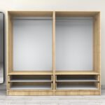 Ντουλάπα ρούχων Victoria Megapap τετράφυλλη με συρτάρια χρώμα φυσικό οξιάς 200x60x181εκ. - Image 3