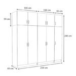 Ντουλάπα ρούχων Victoria Megapap πεντάφυλλη με πατάρι χρώμα λευκό 250x60x240εκ. - Image 5