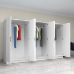 Ντουλάπα ρούχων Victoria Megapap εξάφυλλη χρώμα λευκό 300x60x181εκ. - Image 2