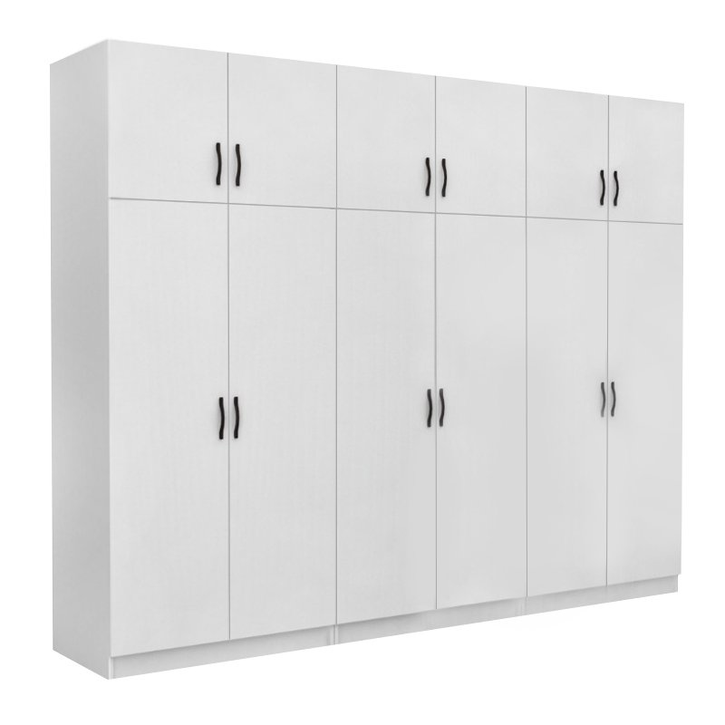 Ντουλάπα ρούχων Victoria Megapap εξάφυλλη με πατάρι χρώμα λευκό 300x60x240εκ. Βρες το Ντουλάπα ρούχων Victoria Megapap εξάφυλλη με πατάρι χρώμα λευκό 300x60x240εκ. σε μοναδική τιμή στο clickforshop.gr