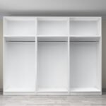 Ντουλάπα ρούχων Victoria Megapap εξάφυλλη με πατάρι χρώμα λευκό 300x60x240εκ. - Image 3