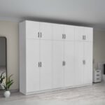 Ντουλάπα ρούχων Victoria Megapap εξάφυλλη με πατάρι χρώμα λευκό 300x60x240εκ. - Image 4