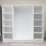 Ντουλάπα ρούχων Victoria Megapap τετράφυλλη χρώμα λευκό 200x60x181εκ. - Image 3