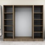 Ντουλάπα ρούχων Victoria Megapap τετράφυλλη χρώμα καρυδί 200x60x181εκ. - Image 3