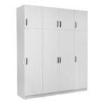 Βρες το Ντουλάπα ρούχων Victoria Megapap τετράφυλλη με πατάρι χρώμα λευκό 200x60x240εκ. σε μοναδική τιμή στο clickforshop.gr