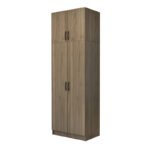 Βρες το Ντουλάπα ρούχων Vivian Megapap δίφυλλη με πατάρι χρώμα καρυδί 80x51