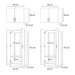 Ντουλάπα ρούχων Vivian Megapap τετράφυλλη με πατάρι χρώμα φυσικό οξιάς 160x51,8x240εκ. - Image 5