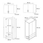 Ντουλάπα ρούχων Vivian Megapap τετράφυλλη με πατάρι και συρτάρια χρώμα λευκό 160x51,8x240εκ. - Image 5