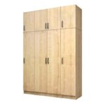 Βρες το Ντουλάπα ρούχων Vivian Megapap τετράφυλλη με πατάρι χρώμα φυσικό οξιάς 160x51