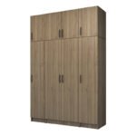 Βρες το Ντουλάπα ρούχων Vivian Megapap τετράφυλλη με πατάρι χρώμα καρυδί 160x51