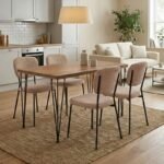 Βρες το Σετ τραπεζαρία 5τμχ Roger - Kevin Megapap Mdf - ύφασμα χρώμα ακακίας - μόκα 120x70x75εκ. σε μοναδική τιμή στο clickforshop.gr