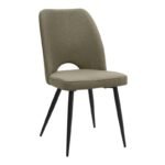 Σετ τραπεζαρία 5τμχ Roger - Christy Megapap Mdf - ύφασμα χρώμα ακακίας - λαδί 120x70x75εκ. - Image 2