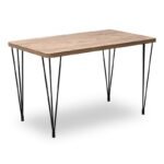 Σετ τραπεζαρία 5τμχ Roger - Christy Megapap Mdf - ύφασμα χρώμα ακακίας - λαδί 120x70x75εκ. - Image 4