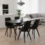 Βρες το Σετ τραπεζαρία 5τμχ Roger - Viva Megapap Mdf - PP χρώμα μαύρο εφέ μαρμάρου - μαύρο 120x70x75εκ. σε μοναδική τιμή στο clickforshop.gr