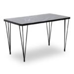 Σετ τραπεζαρία 5τμχ Roger - Rosa Megapap Mdf - PU χρώμα μαύρο εφέ μαρμάρου - μαύρο 120x70x75εκ. - Image 4