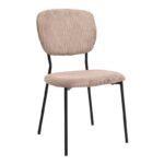 Σετ τραπεζαρία 5τμχ Roger - Kevin Megapap Mdf - ύφασμα χρώμα μαύρο εφέ μαρμάρου - μόκα 120x70x75εκ. - Image 2