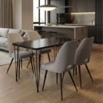 Βρες το Σετ τραπεζαρία 5τμχ Roger - Christy Megapap Mdf - ύφασμα χρώμα μαύρο εφέ μαρμάρου - ανοιχτό μπεζ 120x70x75εκ. σε μοναδική τιμή στο clickforshop.gr