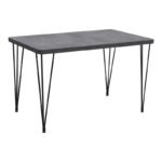 Σετ τραπεζαρία 5τμχ Roger - Rosa Megapap Mdf - PU χρώμα σκούρο γκρι σκυροδέματος - μαύρο 120x70x75εκ. - Image 4