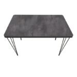 Σετ τραπεζαρία 5τμχ Roger - Rosa Megapap Mdf - PU χρώμα σκούρο γκρι σκυροδέματος - μαύρο 120x70x75εκ. - Image 5