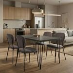 Βρες το Σετ τραπεζαρία 5τμχ Roger - Kevin Megapap Mdf - ύφασμα χρώμα σκούρο γκρι σκυροδέματος - γκρι 120x70x75εκ. σε μοναδική τιμή στο clickforshop.gr