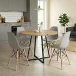 Βρες το Σετ τραπεζαρία 5τμχ Rubes - Nova Megapap χρώμα φυσικό οξιάς - γκρι Ø100x78εκ. σε μοναδική τιμή στο clickforshop.gr