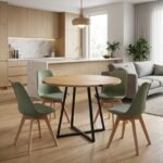 Βρες το Σετ τραπεζαρία 5τμχ Rubes - Viva Megapap χρώμα φυσικό οξιάς - φυστικί Ø100x78εκ. σε μοναδική τιμή στο clickforshop.gr