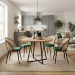 Βρες το Σετ τραπεζαρία 5τμχ Rubes - Jacob Megapap χρώμα φυσικό οξιάς - κυπαρισσί Ø100x78εκ. σε μοναδική τιμή στο clickforshop.gr