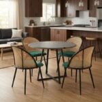 Βρες το Σετ τραπεζαρία 5τμχ Rubes - Jacob Megapap χρώμα γκρι σκυροδέματος - κυπαρισσί Ø100x78εκ. σε μοναδική τιμή στο clickforshop.gr