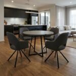 Βρες το Σετ τραπεζαρία 5τμχ Rubes - Gabriel Megapap χρώμα γκρι σκυροδέματος - γκρι Ø100x78εκ. σε μοναδική τιμή στο clickforshop.gr