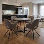 Βρες το Σετ τραπεζαρία 5τμχ Rubes - Gabriel Megapap χρώμα γκρι σκυροδέματος - ανοιχτό μπεζ Ø100x78εκ. σε μοναδική τιμή στο clickforshop.gr