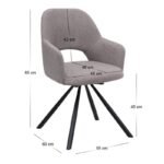 Σετ τραπεζαρία 5τμχ Rubes - Gabriel Megapap χρώμα γκρι σκυροδέματος - ανοιχτό μπεζ Ø100x78εκ. - Image 5