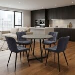 Βρες το Σετ τραπεζαρία 5τμχ Rubes - Chiara Megapap χρώμα γκρι σκυροδέματος - ανθρακί Ø100x78εκ. σε μοναδική τιμή στο clickforshop.gr