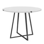 Σετ τραπεζαρία 5τμχ Rubes - Viva Megapap χρώμα λευκό - μαύρο Ø100x78εκ. - Image 4