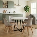 Βρες το Σετ τραπεζαρία 5τμχ Rubes - Viva Megapap χρώμα λευκό - cappuccino Ø100x78εκ. σε μοναδική τιμή στο clickforshop.gr