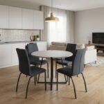 Βρες το Σετ τραπεζαρία 5τμχ Rubes - Fina Megapap χρώμα λευκό - ανθρακί Ø100x78εκ. σε μοναδική τιμή στο clickforshop.gr