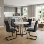 Βρες το Σετ τραπεζαρία 5τμχ Rubes - Laura Megapap χρώμα λευκό - ανθρακί Ø100x78εκ. σε μοναδική τιμή στο clickforshop.gr