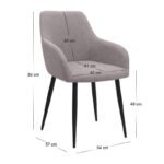 Σετ τραπεζαρία 5τμχ Rubes - Monica Megapap χρώμα λευκό - ανοιχτό μπεζ Ø100x78εκ. - Image 5