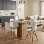 Βρες το Σετ τραπεζαρία 5τμχ Allos - Nova Megapap χρώμα sapphire oak - λευκό 75x75x77εκ. σε μοναδική τιμή στο clickforshop.gr