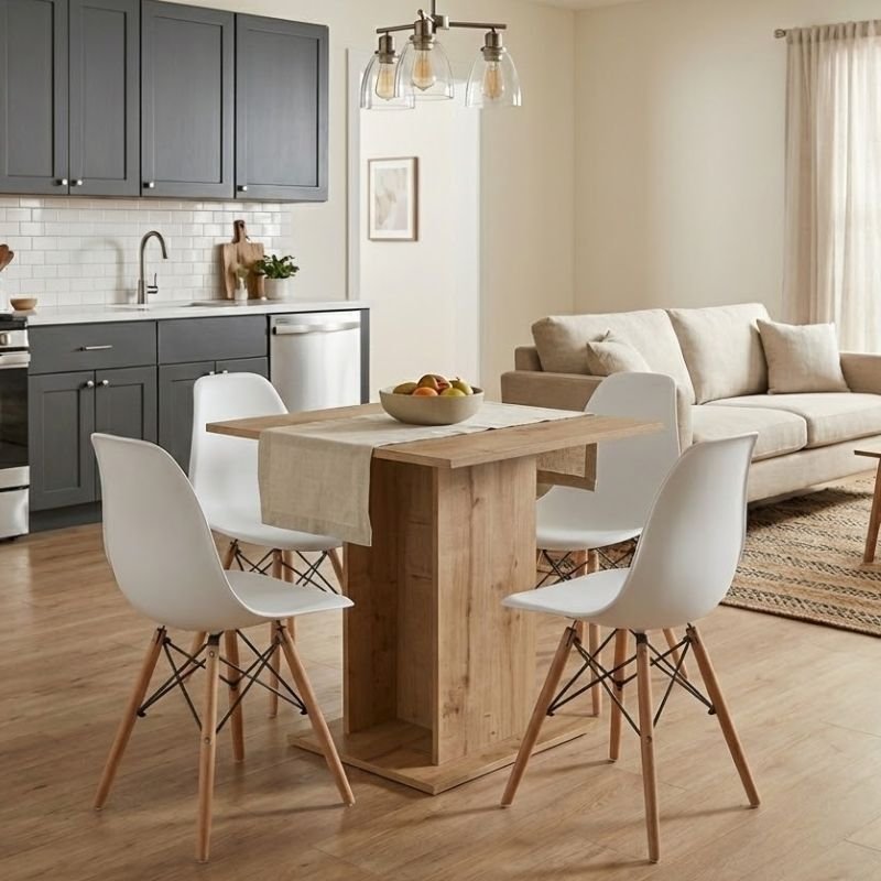 Σετ τραπεζαρία 5τμχ Allos - Nova Megapap χρώμα sapphire oak - λευκό 75x75x77εκ. Βρες το Σετ τραπεζαρία 5τμχ Allos - Nova Megapap χρώμα sapphire oak - λευκό 75x75x77εκ. σε μοναδική τιμή στο clickforshop.gr