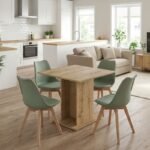 Βρες το Σετ τραπεζαρία 5τμχ Allos - Viva Megapap χρώμα sapphire oak - φυστικί 75x75x77εκ. σε μοναδική τιμή στο clickforshop.gr