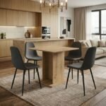 Βρες το Σετ τραπεζαρία 5τμχ Allos - Iris Megapap χρώμα sapphire oak - γκρι 75x75x77εκ. σε μοναδική τιμή στο clickforshop.gr