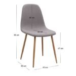 Σετ τραπεζαρία 5τμχ Allos - Iris Megapap χρώμα sapphire oak - ανοιχτό μπεζ/φυσικό πόδι 75x75x77εκ. - Image 5