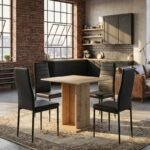 Βρες το Σετ τραπεζαρία 5τμχ Allos - Rosa Megapap χρώμα sapphire oak - μαύρο 75x75x77εκ. σε μοναδική τιμή στο clickforshop.gr