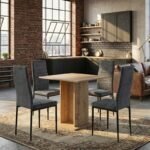 Βρες το Σετ τραπεζαρία 5τμχ Allos - Rosa Megapap χρώμα sapphire oak - γκρι 75x75x77εκ. σε μοναδική τιμή στο clickforshop.gr