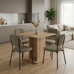 Βρες το Σετ τραπεζαρία 5τμχ Allos - Kevin Megapap χρώμα sapphire oak - λαδί 75x75x77εκ. σε μοναδική τιμή στο clickforshop.gr