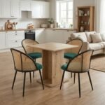 Βρες το Σετ τραπεζαρία 5τμχ Allos - Jacob Megapap χρώμα sapphire oak - κυπαρισσί 75x75x77εκ. σε μοναδική τιμή στο clickforshop.gr