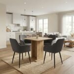 Βρες το Σετ τραπεζαρία 5τμχ Allos - Monica Megapap χρώμα sapphire oak - γκρι 75x75x77εκ. σε μοναδική τιμή στο clickforshop.gr