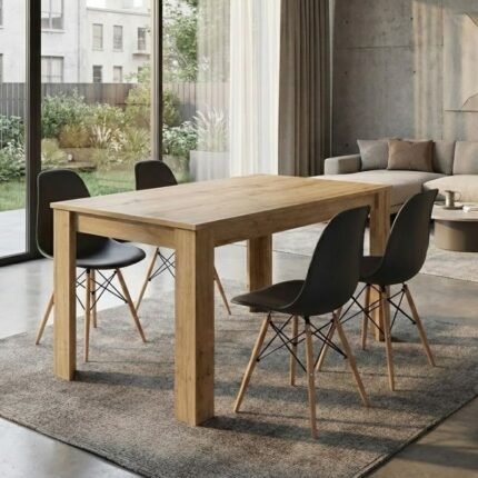 Βρες το Σετ τραπεζαρία 5τμχ Darlen - Nova Megapap χρώμα sapphire oak - μαύρο 125x72x74εκ. σε μοναδική τιμή στο clickforshop.gr