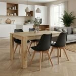 Βρες το Σετ τραπεζαρία 5τμχ Darlen - Viva Megapap χρώμα sapphire oak - μαύρο/φυσικό πόδι 125x72x74εκ. σε μοναδική τιμή στο clickforshop.gr