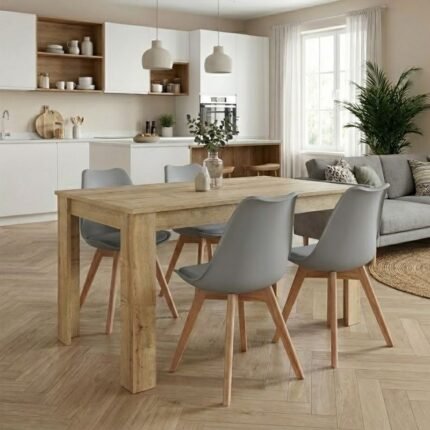 Βρες το Σετ τραπεζαρία 5τμχ Darlen - Viva Megapap χρώμα sapphire oak - γκρι 125x72x74εκ. σε μοναδική τιμή στο clickforshop.gr